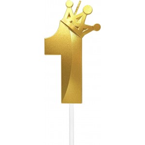 No 1 Crown Birthday Candles Gold